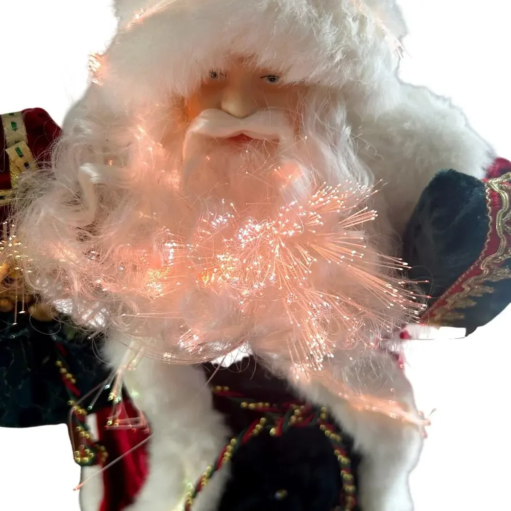 VNTG Santa Claus / Father Christmas Porcelain Fiber Optic Christmas Tree Topper